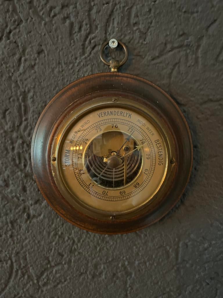Klassieke Aneroid Barometer - Weersvoorspeller, Audio, Tv en Foto, Weerstations en Barometers, Ophalen of Verzenden, Gebruikt