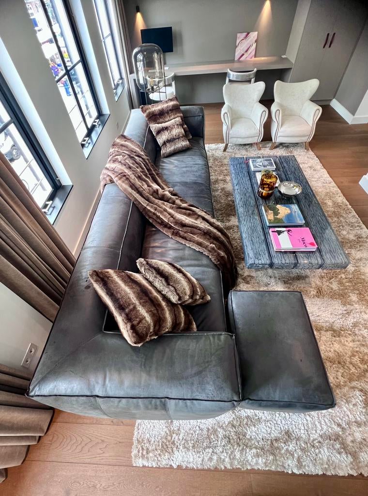 Timothy Oulton Designer Sofa & Pouf 3m85cm, Huis en Inrichting, Ophalen, Zo goed als nieuw, 75 tot 100 cm