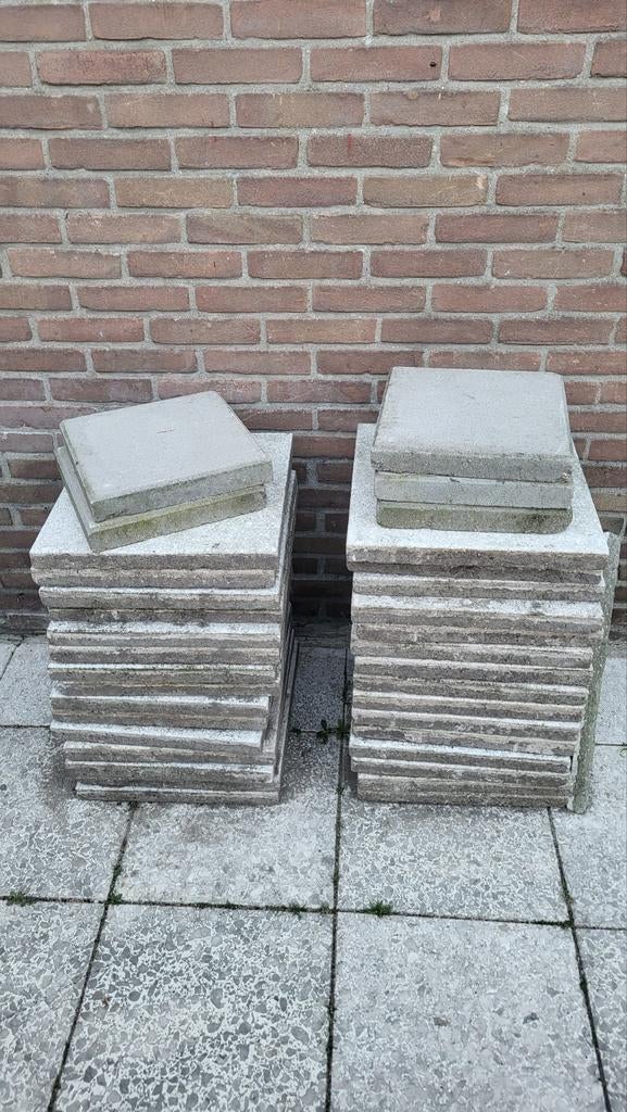Tuintegels 40x40 cm - Gebruikt, Tuin en Terras, Tegels en Klinkers, Ophalen, Gebruikt, Beton, Terrastegels
