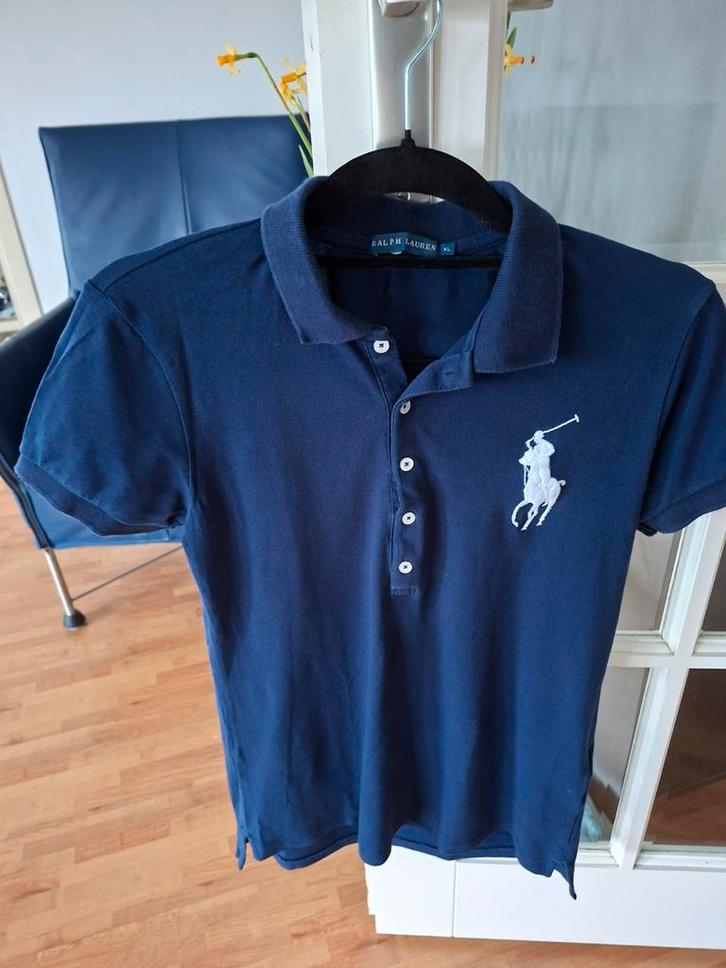 Ralph Lauren Donkerblauw Poloshirt Maat M/L, Kleding | Dames, Blouses en Tunieken, Gedragen, Blauw, Ophalen of Verzenden