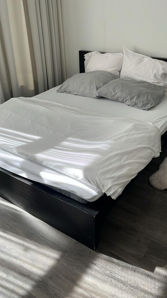 Malm bed 140 gratis ophalen, Ophalen, Gebruikt, Zwart, Tweepersoons