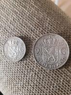 Twee  Nederlandse munten: 1 gulden 1956 en 2,5 gulden 1959, Postzegels en Munten, Munten | Nederland, Ophalen of Verzenden, Koningin Juliana