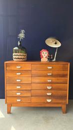 Vintage winkel lade kast, dressoir met lades, ladekast, Ophalen, Gebruikt, 100 tot 150 cm, 5 laden of meer