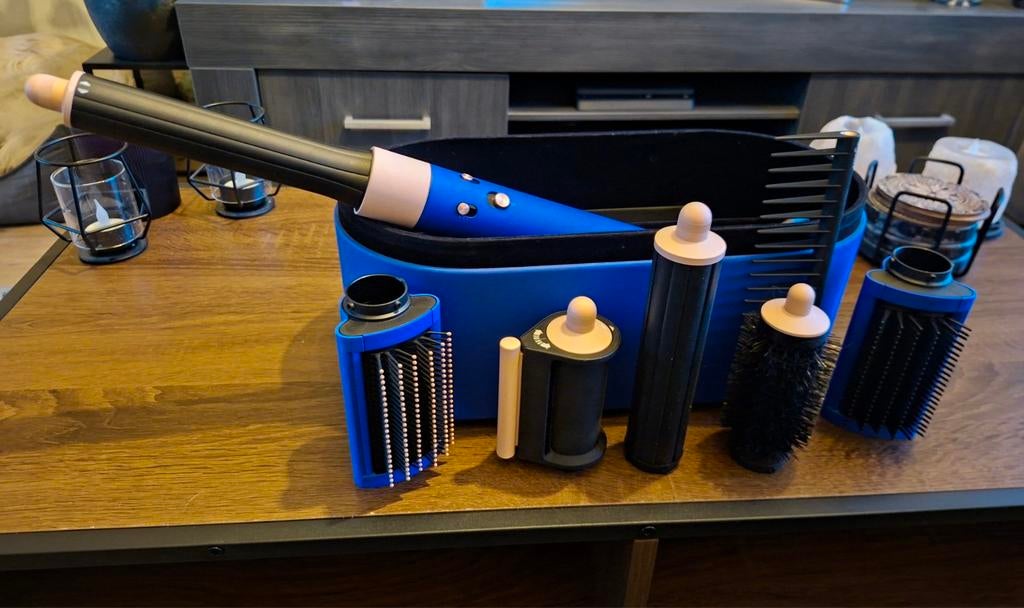 Dyson Airwrap Complete - Blauwe Editie met Accessoires, Ophalen of Verzenden, Zo goed als nieuw, Krultang of Stijltang