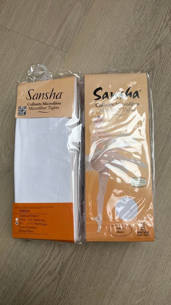 10x witte balletpanty sansha T99 7 tot 12 jaar, Ophalen of Verzenden, Nieuw, Kleding