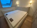 Kingsize bed volledig gestoffeerd - ivoor witte kleur, Ophalen, Wit, Zo goed als nieuw, Overige maten
