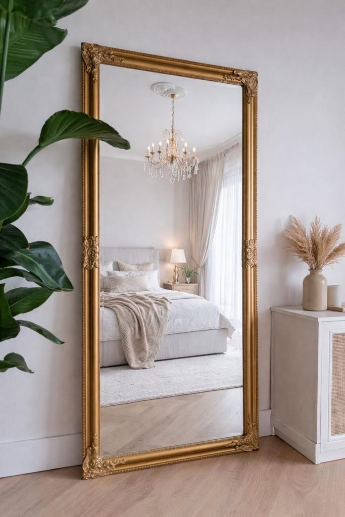 Goudbronze Antieklook Passpiegel 163x73 - 2 Beschikbaar, Huis en Inrichting, Woonaccessoires | Spiegels, Nieuw, 50 tot 75 cm, 150 tot 200 cm