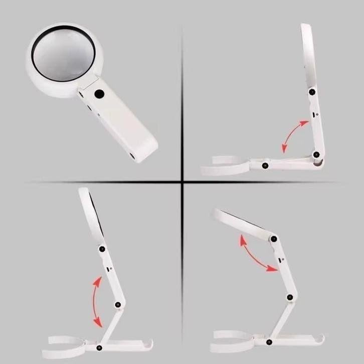 2-in-1 Loeplamp vergrootglas neerzetten vasthouden met licht, Ophalen of Verzenden, Loeplamp