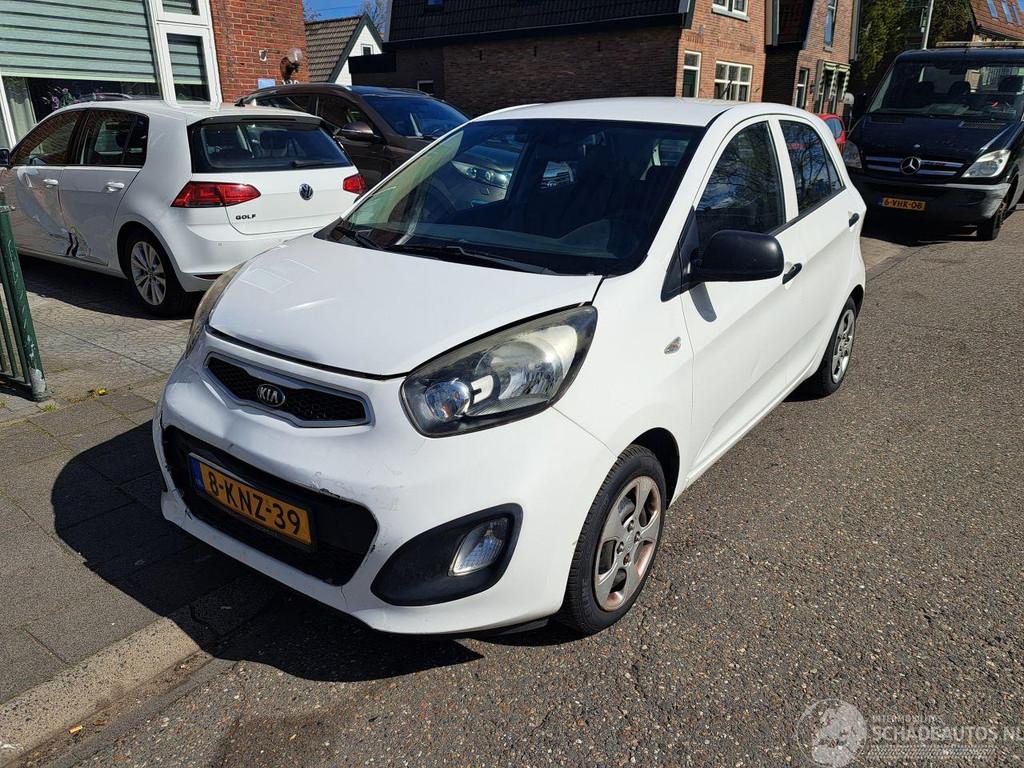 Kia Picanto 1.0i (bj 2013), Auto diversen, Schadeauto's, Kia, Wit, Handgeschakeld, Benzine
