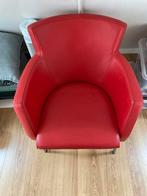 4 rode leren eetkamerstoelen van Design Living, Ophalen, Gebruikt, Leer, Vier