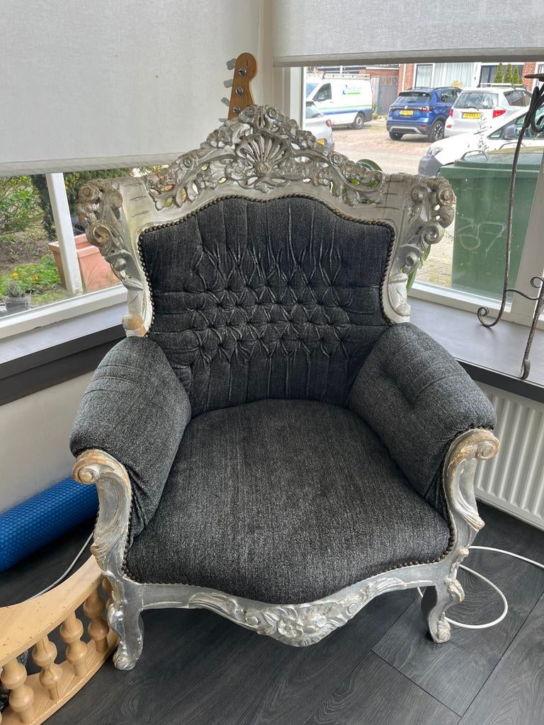 Fauteuil, Huis en Inrichting, Fauteuils, Ophalen, Gebruikt, 75 tot 100 cm, Stof