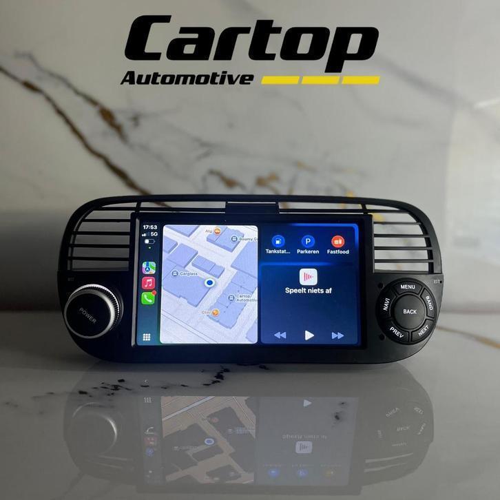 Fiat 500 Android Navigatie 7 Inch CarPlay 2007-2015, Auto diversen, Autoradio's, Zo goed als nieuw, Ophalen of Verzenden