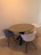 Eettafel 120x120 cm Eiken Royal Grey Goossens Wonen, Ophalen, Rond, Zo goed als nieuw, 100 tot 150 cm