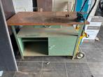 Authentieke werkbank met bankschroef - 60x120 cm, Ophalen of Verzenden, Gebruikt, 70 tot 120 cm, Bankschroef