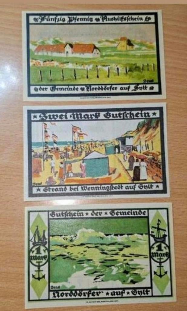 Duits Notgeld Wenningstedt/ Sylt Noodgeld, Postzegels en Munten, Bankbiljetten | Europa | Niet-Eurobiljetten, Ophalen of Verzenden