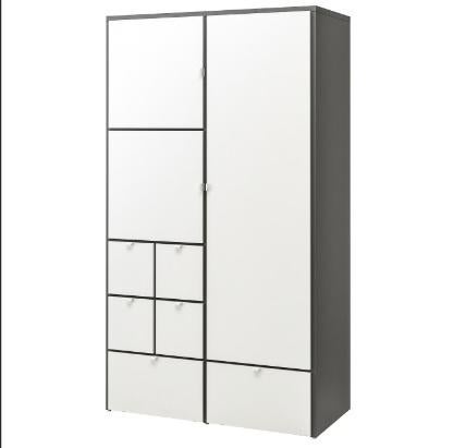 Ikea Visthus kledingkast grijs/wit veel opbergruimte, Gebruikt, 50 tot 70 cm, 105 cm of meer, Ophalen of Verzenden