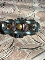 Broche art deco, Sieraden, Tassen en Uiterlijk, Broches, Overige materialen, 4 tot 7 cm, Gebruikt, Blauw