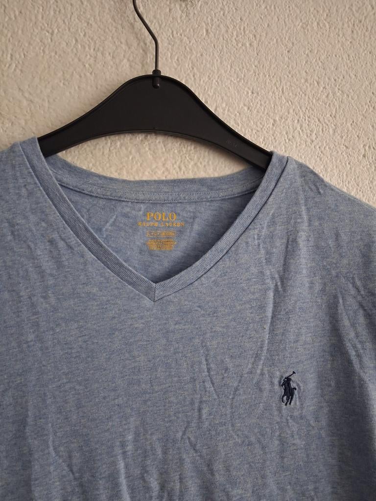 Polo Ralph Lauren V-hals T-shirt - Lichtblauw, Kleding | Heren, Maat 52/54 (L), Blauw, Ophalen of Verzenden, Polo Ralph Lauren