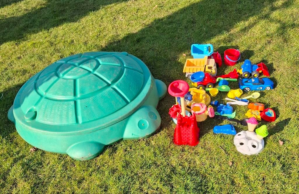 Little Tikes zandbak met speelgoed, Ophalen