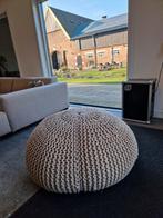 Grote gebreide poef - Beige/Zandkleurig van By-boo, Ophalen, 75 tot 100 cm, Zo goed als nieuw, 75 tot 100 cm