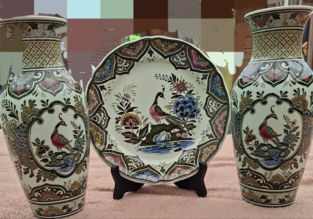 Villeroy & Boch vazen en wandbordje, Antiek en Kunst, Ophalen of Verzenden
