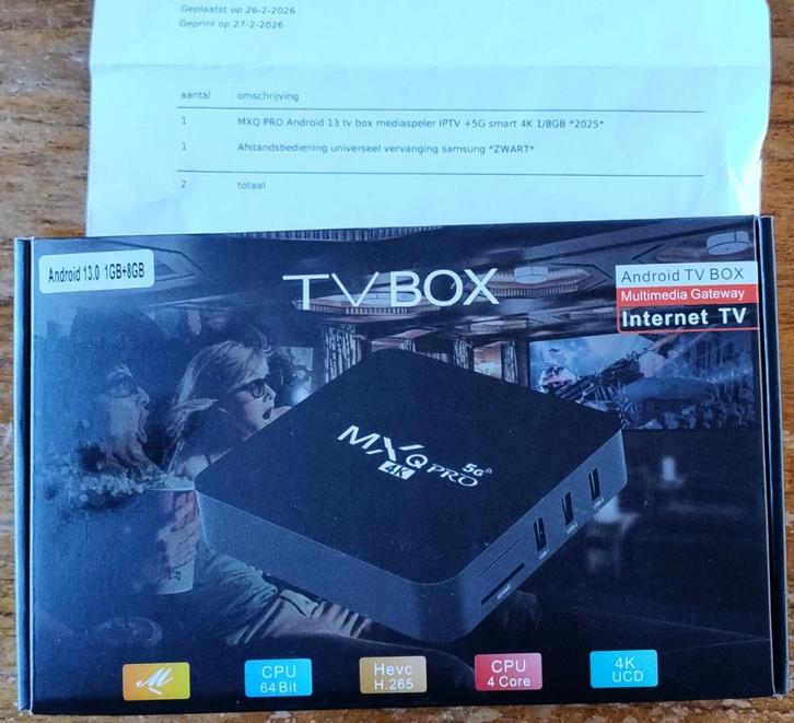 MXQ PRO Android 13 tv/mediabox IPTV +5G, Audio, Tv en Foto, Mediaspelers, Nieuw, Minder dan 500 GB, HDMI, USB 2.0, Ophalen of Verzenden