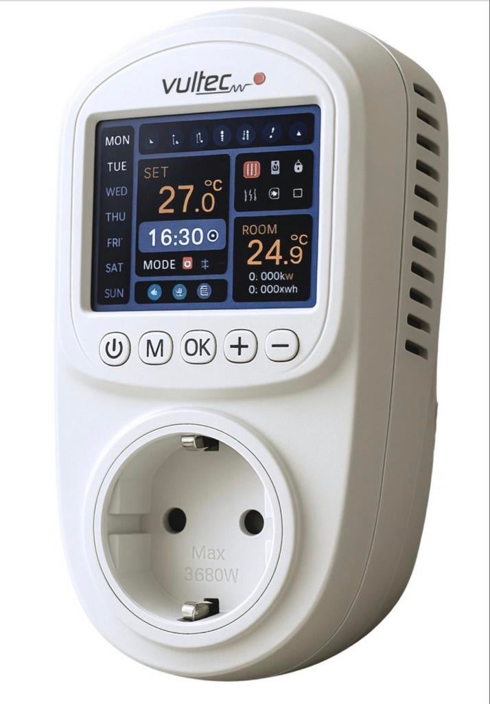 Vultec IQP Smart Wifi Thermostaat - Programmeerbaar - Plugin, Ophalen of Verzenden, Slimme thermostaat, Nieuw