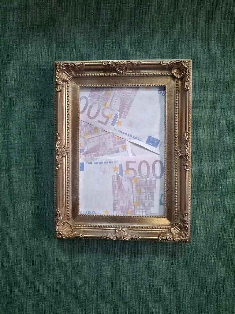 500 euro biljet in lijst - Decoratief kunstwerk, Ophalen of Verzenden