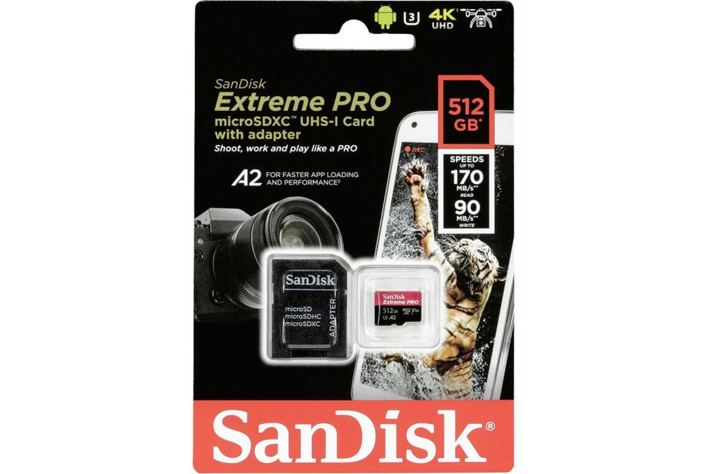Sandisk Extreme Pro 512 GB NIEUW, Nieuw, Ophalen of Verzenden, Fotocamera, MicroSD