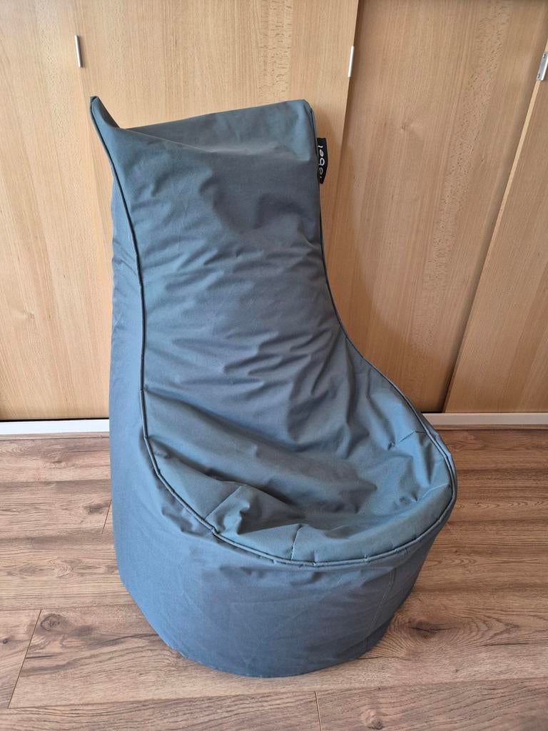 Comfortabele Lebel blauw-grijze zitzak 100cm, Huis en Inrichting, Zitzakken, Ophalen, Zo goed als nieuw, Blauw