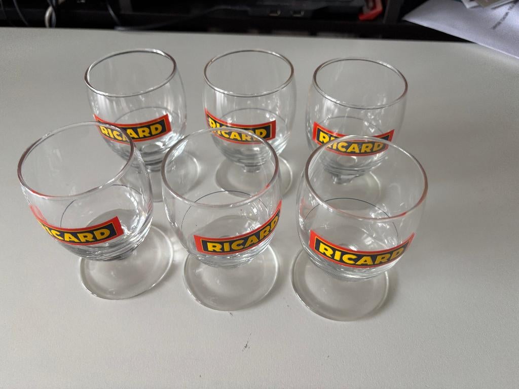 Ricard bol glazen 6x, Verzamelen, Glas en Borrelglaasjes, Ophalen of Verzenden, Zo goed als nieuw, Overige typen