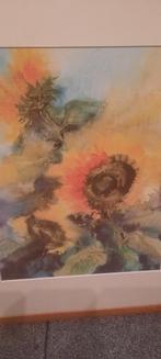 Zonnebloem Aquarel Schilderij, Ophalen of Verzenden