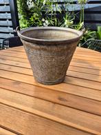 Oude zinken emmer - Decoratieve vintage emmer, Ophalen of Verzenden, Gebruikt, Zink, Met handgreep