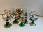 10 Vintage Moezel wijnglazen, Glas of Glazen, Ophalen of Verzenden, Overige stijlen, Glas