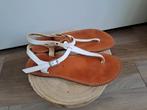 Witte leren sandaaltjes uit Griekenland,  maat 38, Sandalen of Muiltjes, Ophalen of Verzenden, Klimatsakis, Wit
