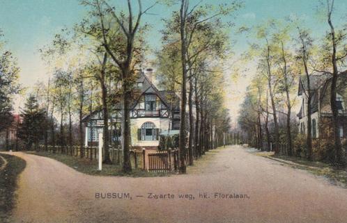 16639 Bussum Zwarteweg Floralaan zeer mooie oude kaart 1937, Verzamelen, Ansichtkaarten | Nederland, Ongelopen, Noord-Holland