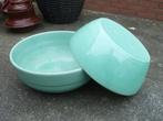 2 oude groene schalen, Antiek en Kunst, Curiosa en Brocante, Ophalen
