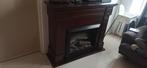 Mooie electrische haard met donker houten schouw, Huis en Inrichting, Haarden, Ophalen, Zo goed als nieuw, Vrijstaande haard, Elektrische haard
