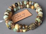 593 Grote imposante Edelsteen armband Jade dubbele rij 10x6m, Overige kleuren, Nieuw, Ophalen of Verzenden, Elastiek