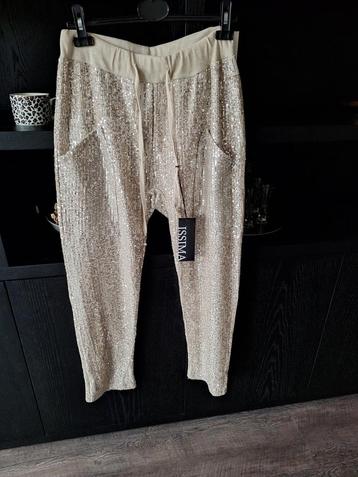 Nieuwe pailletten pantalon 38 40 42 44 zilver beschikbaar voor biedingen