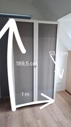 Functionele Kledingkast Wit, 189.5 cm (H)x 1 m (W)x 53.5 cm, Huis en Inrichting, Kasten | Kledingkasten, Ophalen, Gebruikt, Met hangruimte
