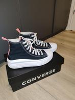 Converse sneakers (Hoog), 37,5, zwart/wit met roze details, Zwart, Converse, Ophalen of Verzenden, Sneakers of Gympen