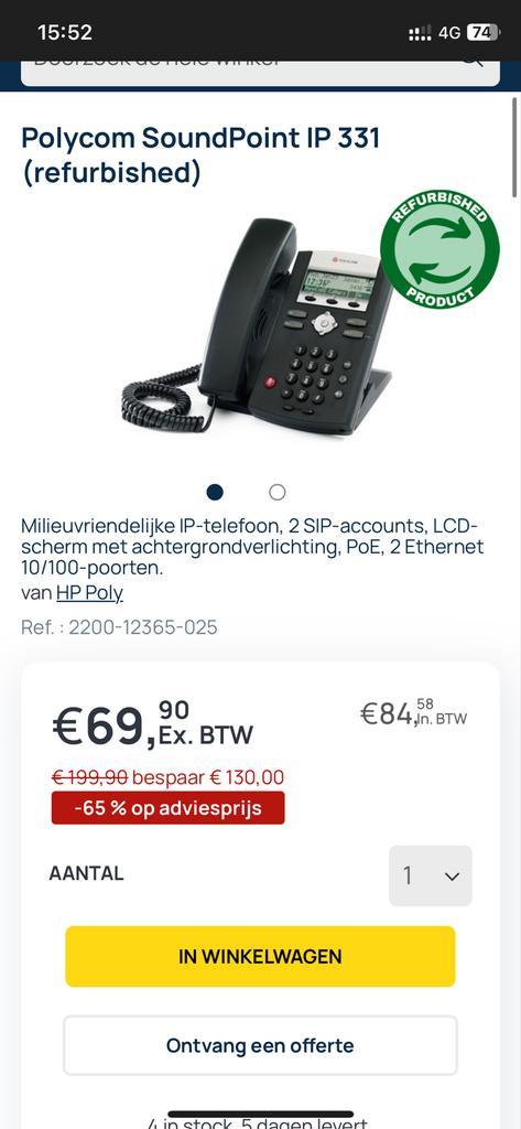 Partij Polycom VoIP Telefoons - Spotprijs!, Telecommunicatie, Datacommunicatie en VoIP, Gebruikt, Ophalen of Verzenden