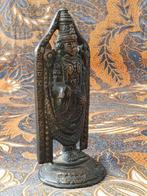 Prachtig zwaar antiek Oosters brons tempelbeeldje 14 cm., Ophalen of Verzenden