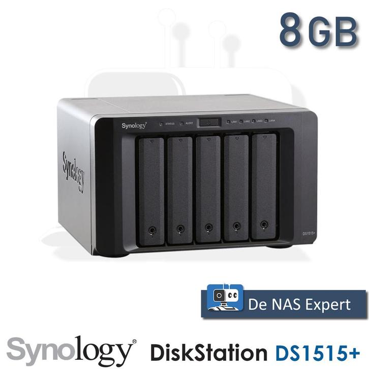 Synology DiskStation DS1515+ 8GB refurbished met DSM 7.3!, Computers en Software, NAS, Refurbished, Ophalen of Verzenden
