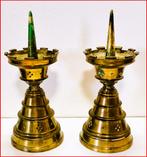 Massief bronzen penkandelaars met 9 kantelen., Antiek en Kunst, Antiek | Koper en Brons, Ophalen of Verzenden, Brons