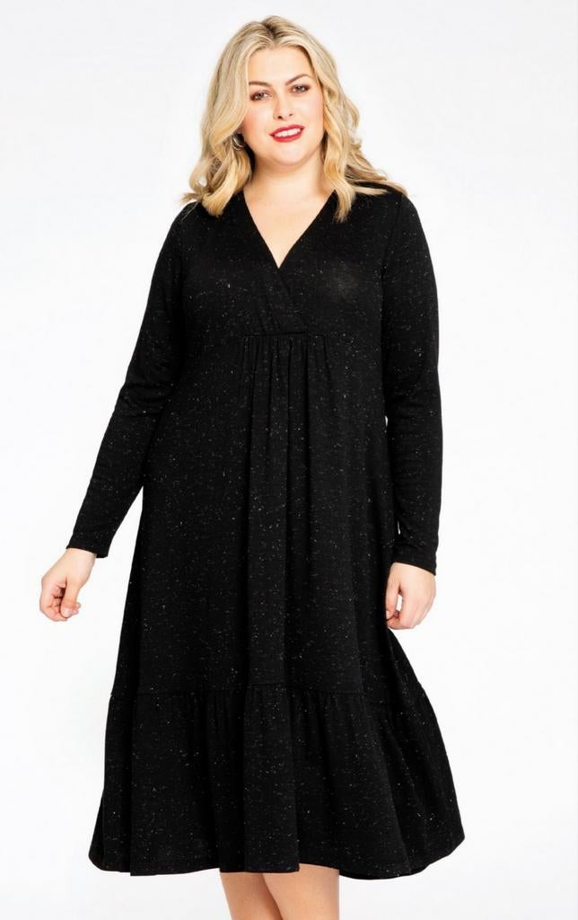 Nieuwe zwart jurk Yoek White Label 50/52 silver crush dress, Yoek, Nieuw, Ophalen of Verzenden, Jurk