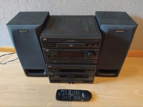 JVC stereotoren Pioneer Speakers incl afstandsbediening, Audio, Tv en Foto, Stereo-sets, Gebruikt, Cassettedeck, Cd-speler, Tuner of Radio