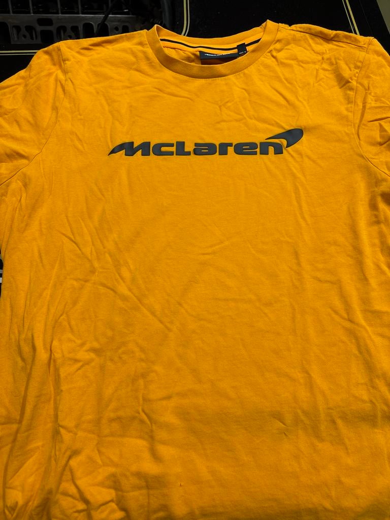 McLaren T-shirt Maat XL - oranje, Ophalen of Verzenden, Zo goed als nieuw, Maat 56/58 (XL), Geel