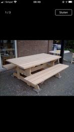 Picknicktafel eiken zwaar, Ophalen, Zo goed als nieuw, Rechthoekig